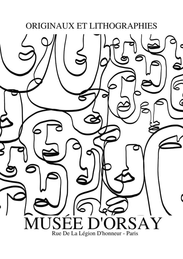 Von Picasso inspiriertes Gesichter-Imaginaires-Poster