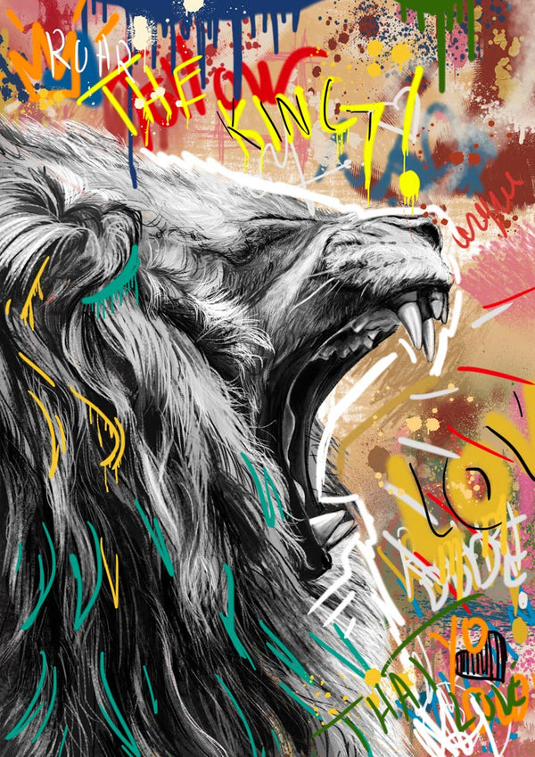 Graffiti Lion no. 1 poster