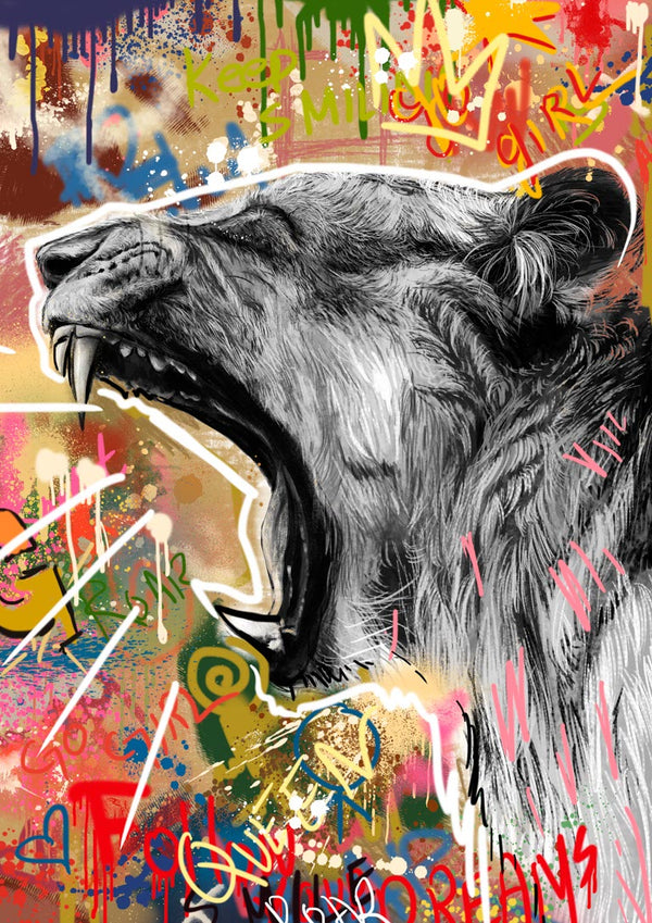 Graffiti Lion no. 2 poster