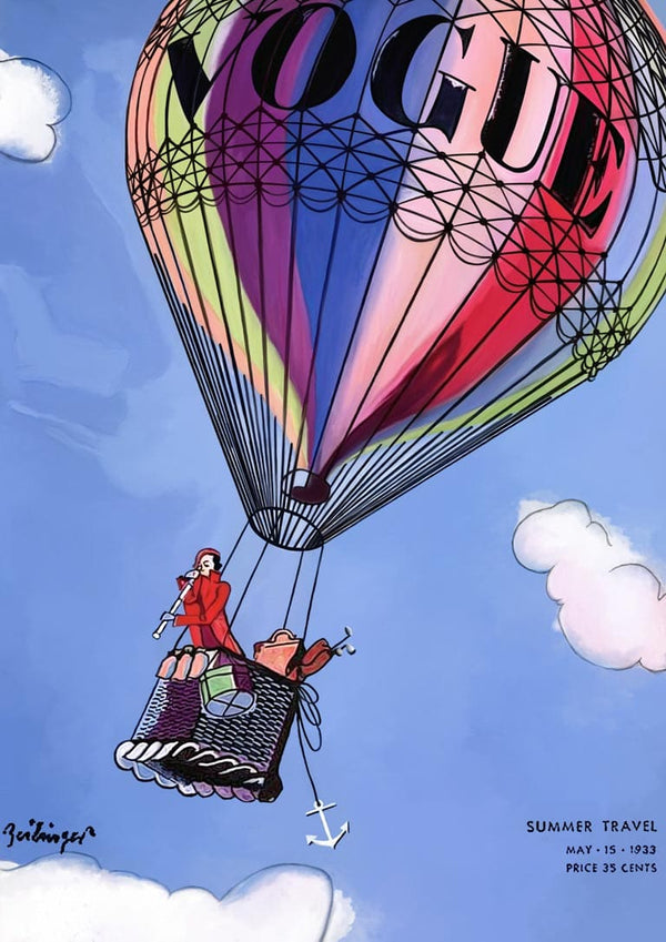 Vintages Heißluftballon-Poster
