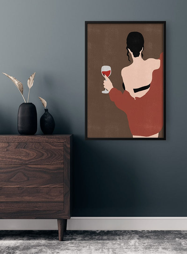 Frau und Wein Poster
