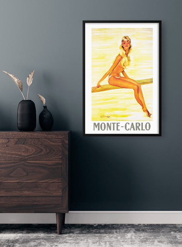 Poster Junge Frau in Monte Carlo