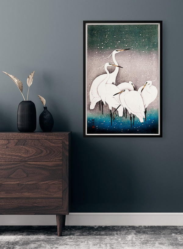 Gruppe von Reihern - Ohara Koson Poster