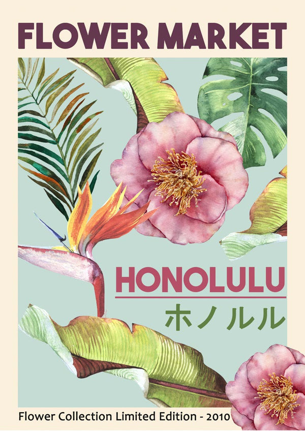 Blumenmarkt Honolulu Poster