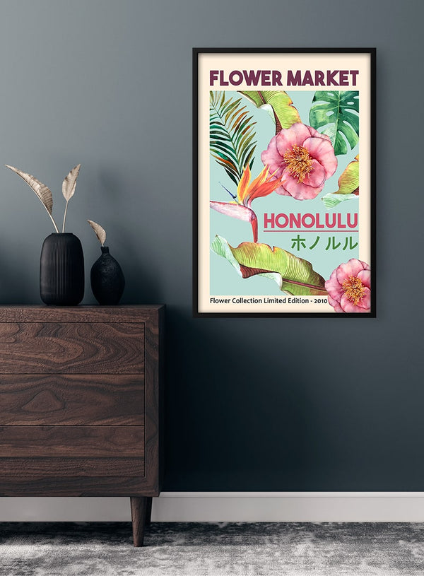 Blumenmarkt Honolulu Poster