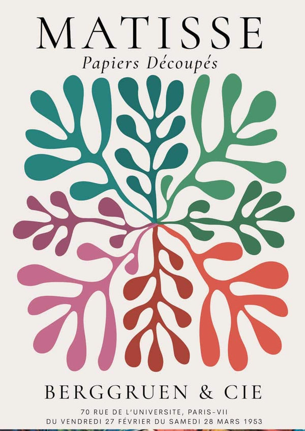 Von Matisse inspiriertes farbiges Korallenposter