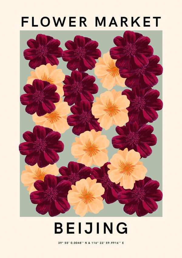 Blumenmarkt - Peking Poster