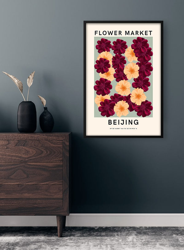 Blumenmarkt - Peking Poster