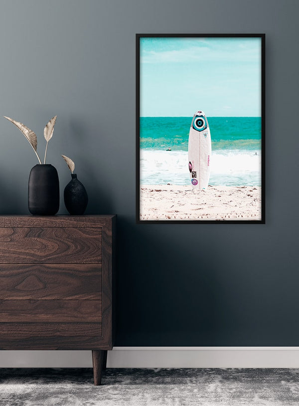Poster Surfbrett am Strand