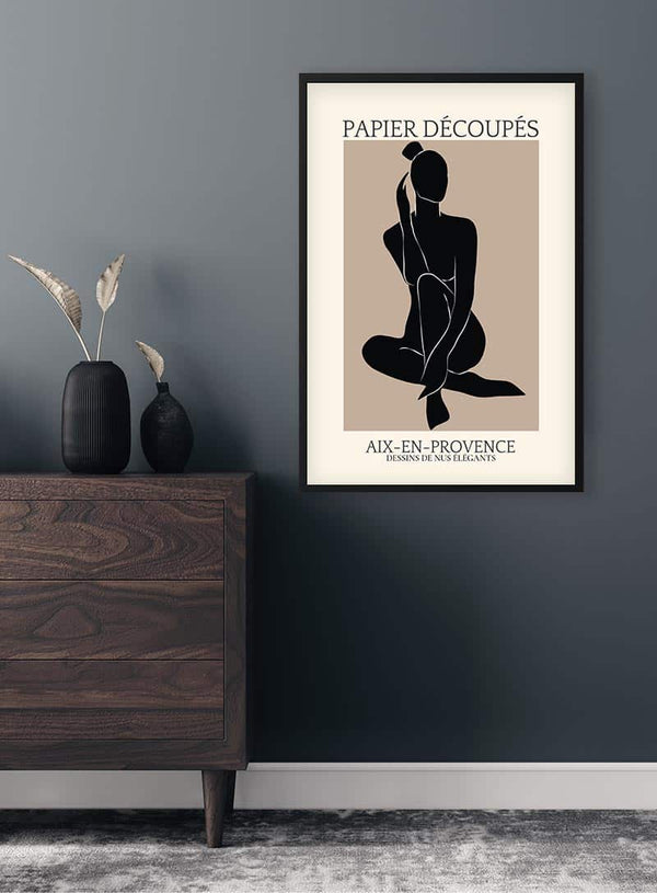 Von der französischen Kunst inspiriertes Papier-Decoupé-Poster