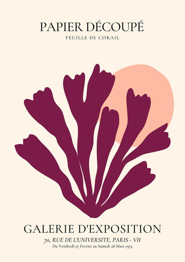 Lila Korallen-Decoupe-Poster
