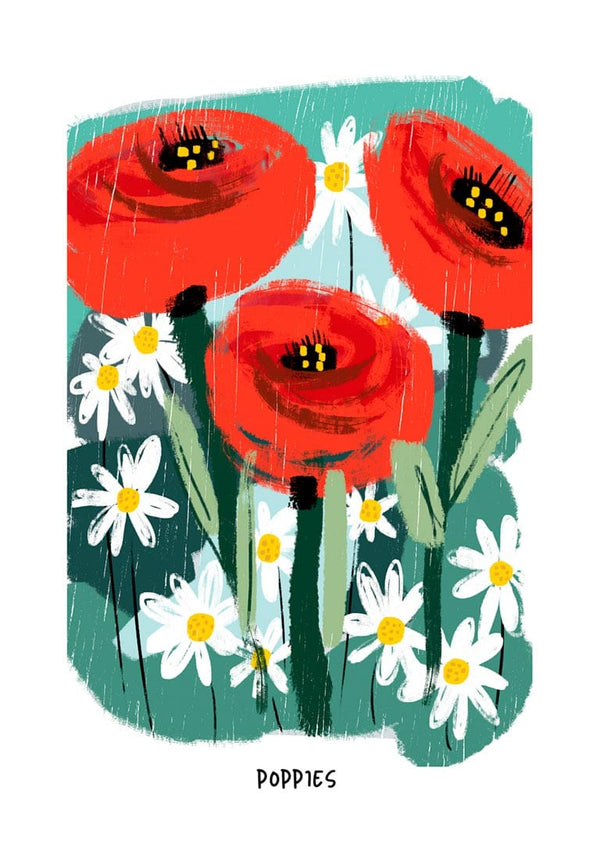 Flowerbomb Poppies Poster für Stuen