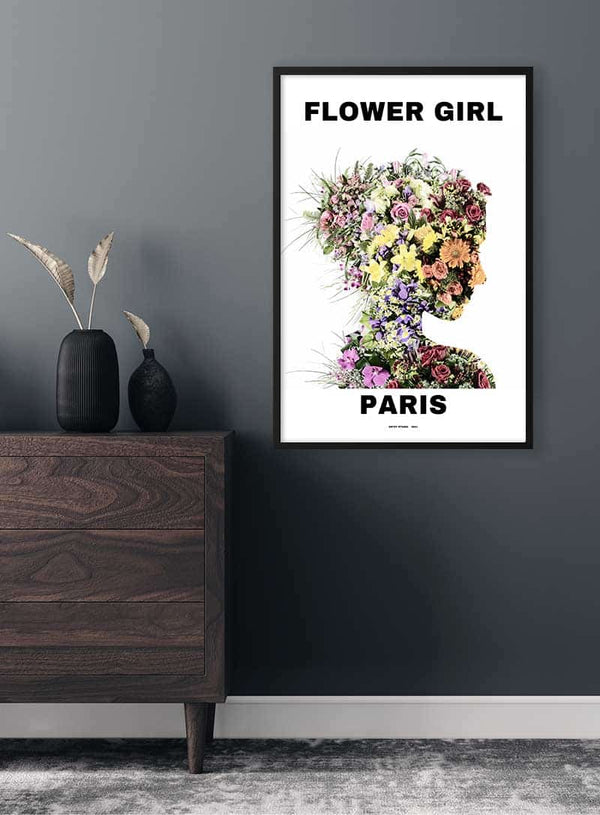 Blumenmädchen in Paris Poster