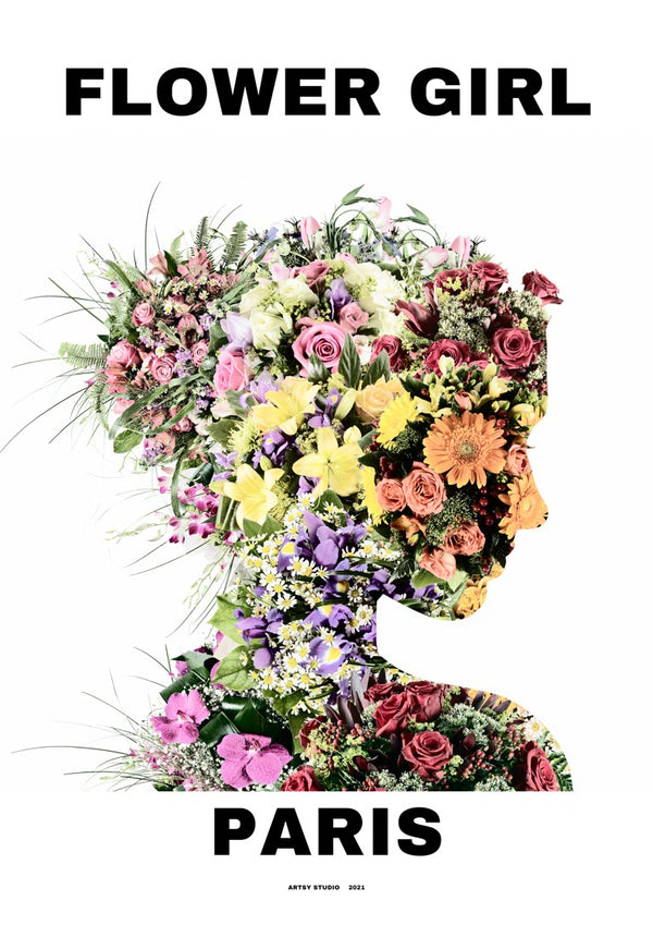 Blumenmädchen in Paris Poster