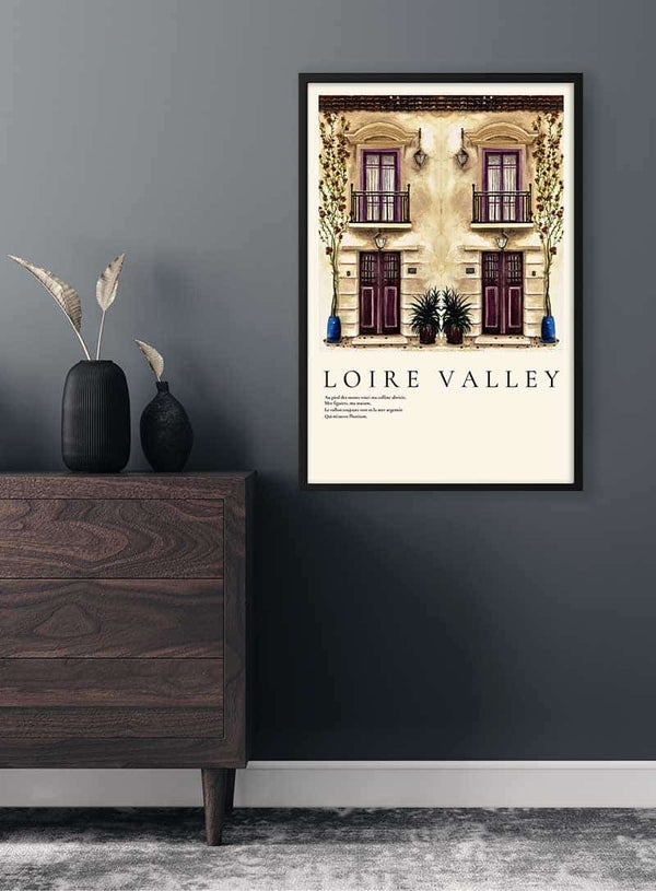 Poster Altes französisches Stadthaus im Loiretal