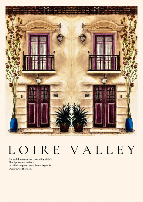 Poster Altes französisches Stadthaus im Loiretal