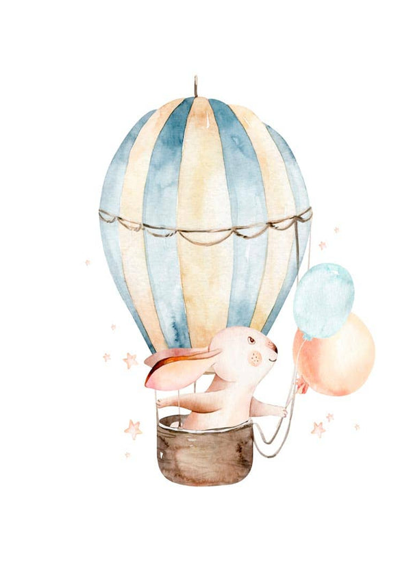 Poster Kanin und Luftballon