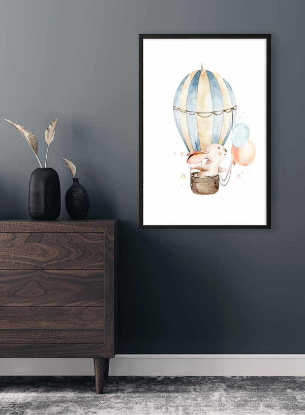 Poster Kanin und Luftballon