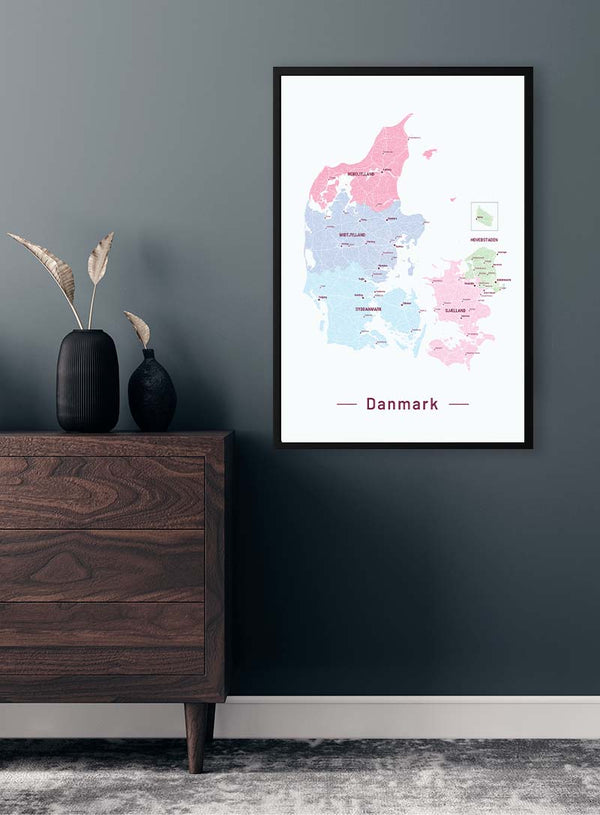 Danmarkskort Nr. 01 Poster