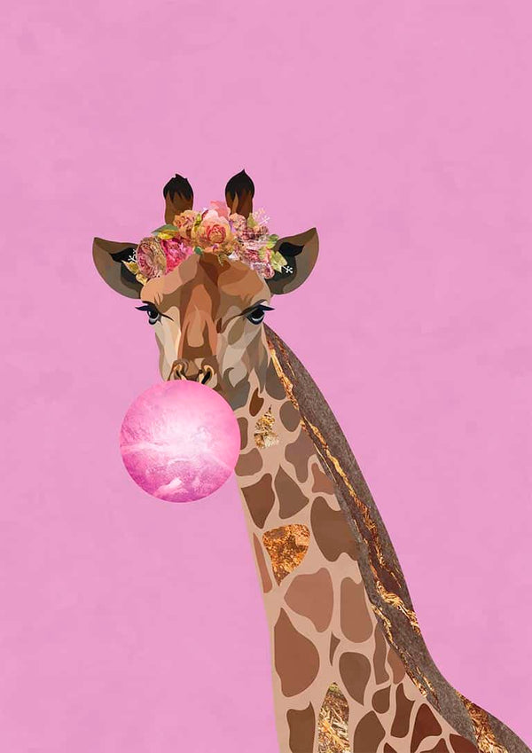Giraffe rosa Kaugummi