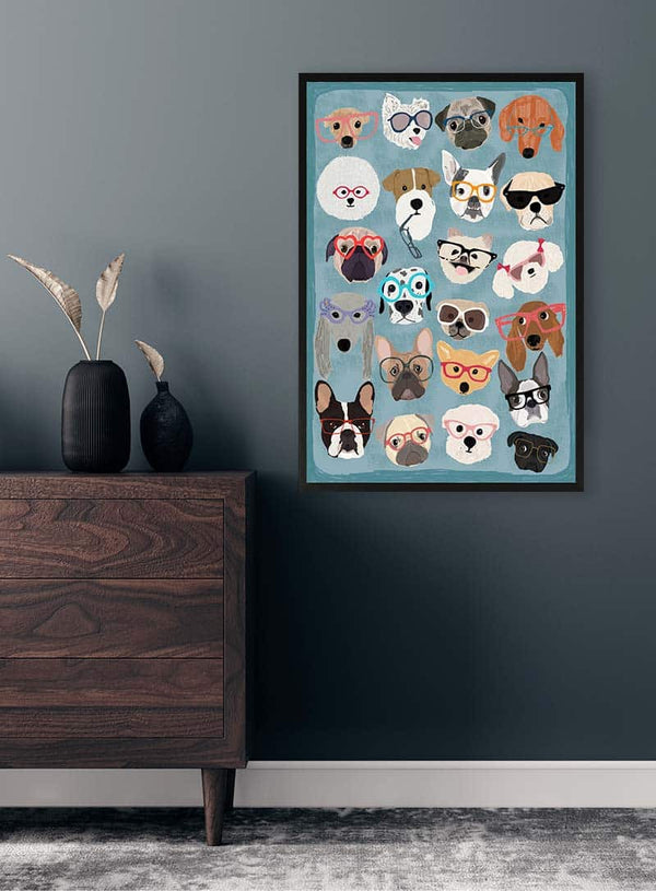 Puzzle, Hunde, In, Brille