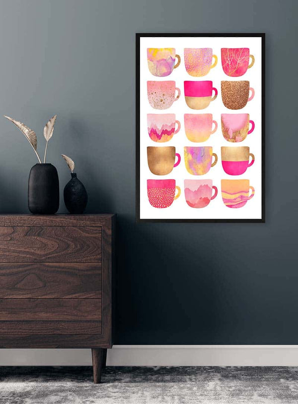 Hübsche rosa Kaffeetassen