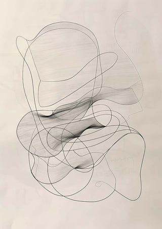 Abstract line art featured on the Labyrinth of Dreams product page, with flowing and overlapping black lines.