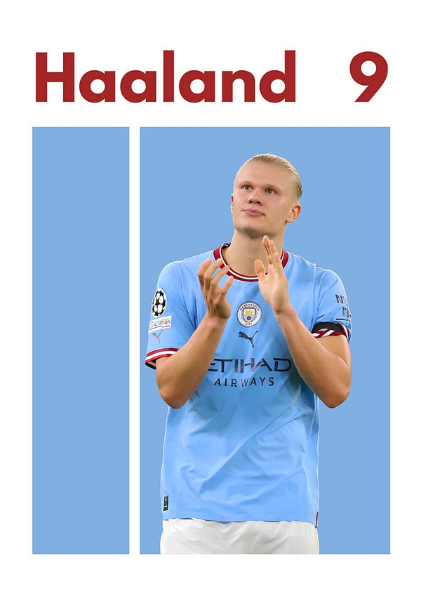 Haaland Man City Fußballplakat