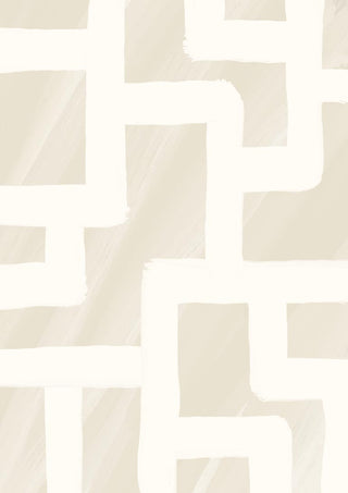 Abstract geometric beige and white pattern from the Quiet Structure - Yuli collection.