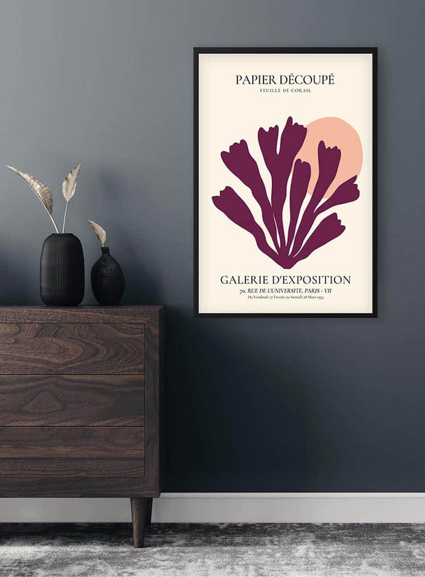 Lila Korallen-Decoupe-Poster