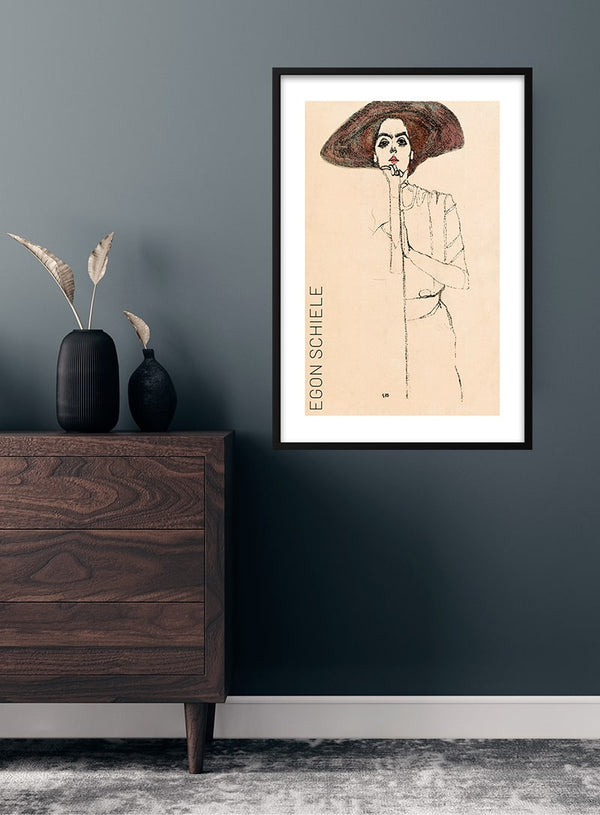 Porträt einer Frau von Egon Schiele, Poster