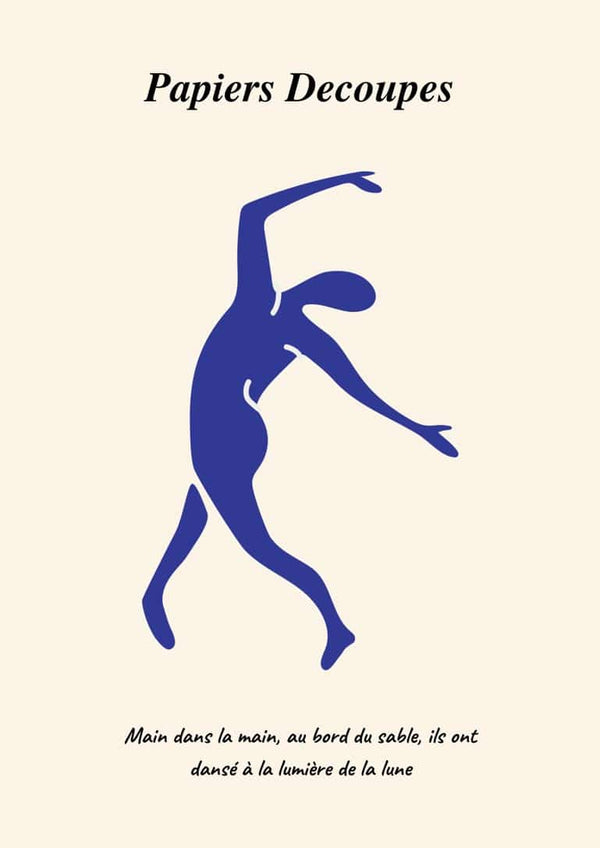 Matisse inspiriertes Poster mit blauer Tänzerin