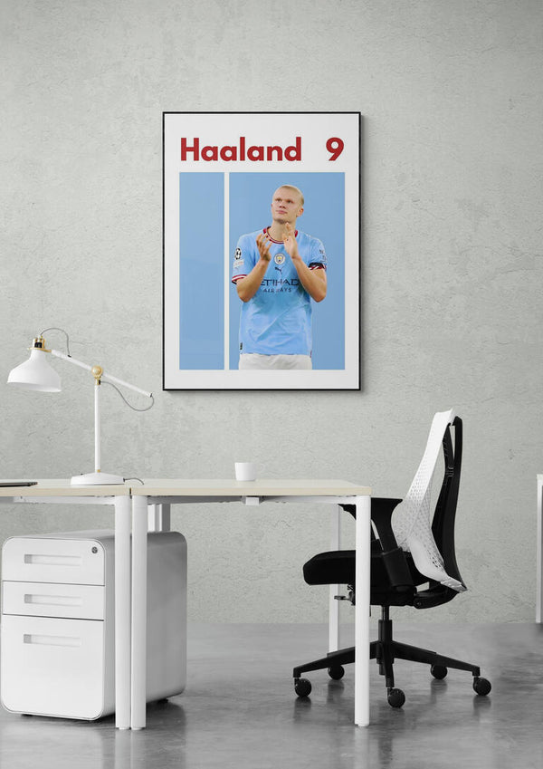 Haaland Man City Fußballplakat