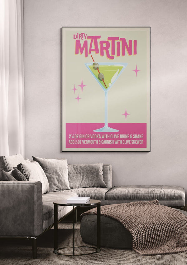 Dirty Martini Cocktail - Wallchart