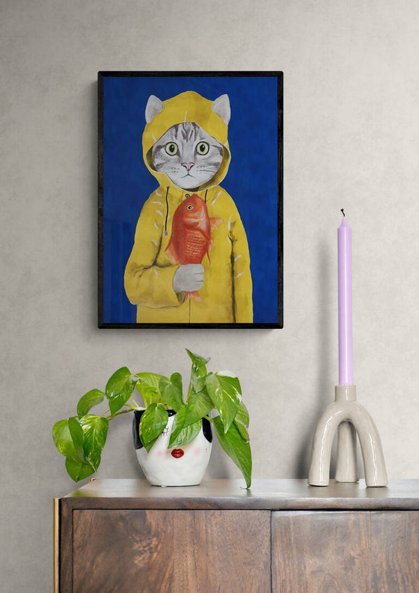 Katze mit Fisch - Coco de Paris